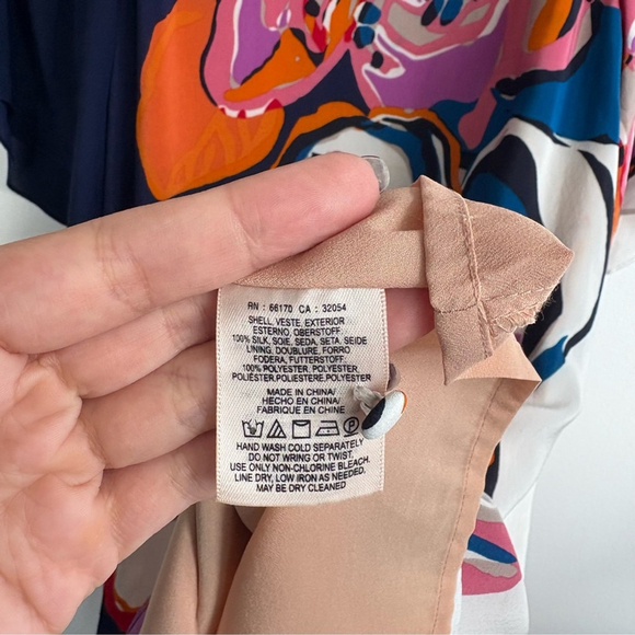 Anthropologie Maeve Floral Vero Flutter Sleeves Silk Shift Dress Sz Small - Picture 12 of 15